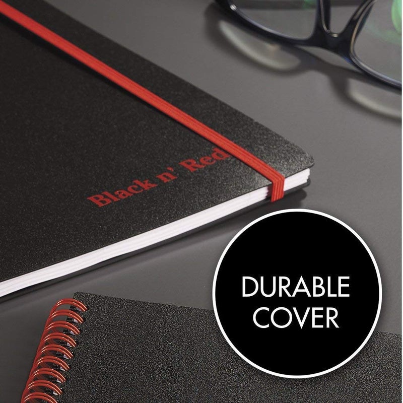 Black n' Red Twin Wire Poly Cover Notebook, 11" x 8-1/2", Black/Red, 70 Ruled Sheets. Sold as 5 Pack (K66652) - Image 5